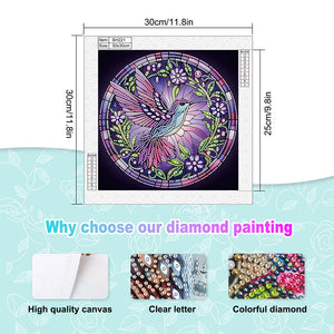 Purple Hummingbird 30*30CM(Canvas) Partial Special Shaped Drill Diamond Painting