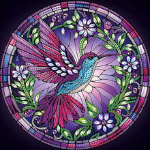 Load image into Gallery viewer, Purple Hummingbird 30*30CM(Canvas) Partial Special Shaped Drill Diamond Painting
