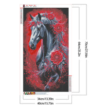 Load image into Gallery viewer, Horse And Red Rose 40*70CM(Canvas) Full Round Drill Diamond Painting
