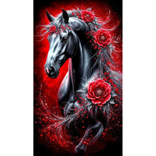 Load image into Gallery viewer, Horse And Red Rose 40*70CM(Canvas) Full Round Drill Diamond Painting
