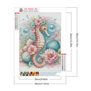 Seahorse With Flowers 30*40CM(Canvas) Full Round Drill Diamond Painting