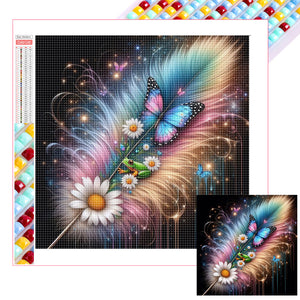 Feather Butterfly 30*30CM(Picture) Full Square Drill Diamond Painting