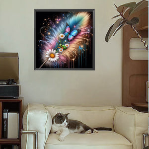 Feather Butterfly 30*30CM(Picture) Full Square Drill Diamond Painting