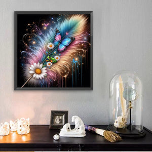 Feather Butterfly 30*30CM(Picture) Full Square Drill Diamond Painting