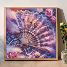 Load image into Gallery viewer, Feather Fan - 75*75CM 11CT Stamped Cross Stitch(Mona Lisa Brand)
