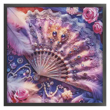 Load image into Gallery viewer, Feather Fan - 75*75CM 11CT Stamped Cross Stitch(Mona Lisa Brand)

