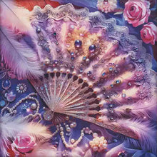 Load image into Gallery viewer, Feather Fan - 75*75CM 11CT Stamped Cross Stitch(Mona Lisa Brand)
