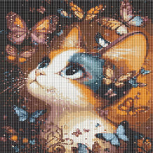 Load image into Gallery viewer, Cat Butterfly 30*40CM(Canvas) Full Round Drill Diamond Painting
