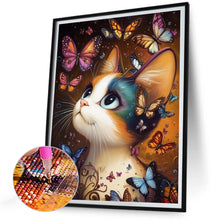 Load image into Gallery viewer, Cat Butterfly 30*40CM(Canvas) Full Round Drill Diamond Painting
