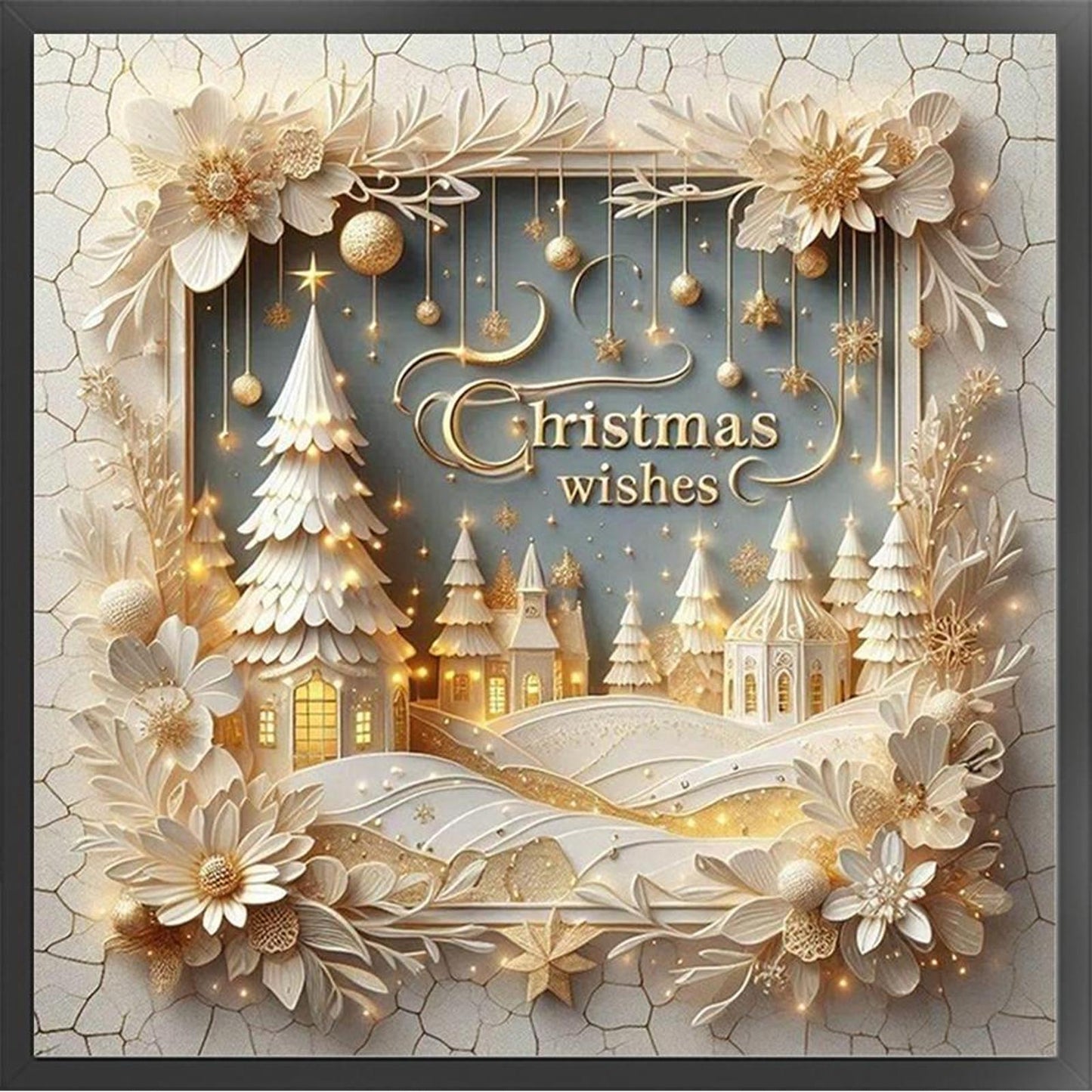 Christmas Scenery - Full 11CT Counted Cross Stitch 40x40CM - Yishu
