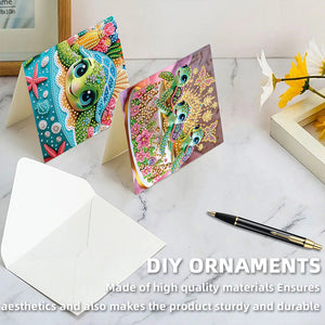 6PCS DIY Diamond Art Greeting Cards Xmas Designs for Festivals and Celebrations