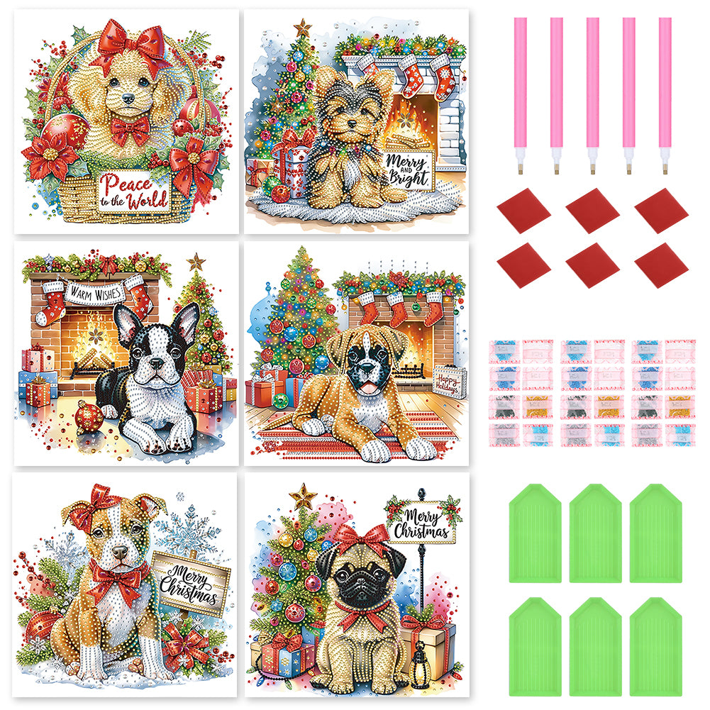 Christmas Dog 30*30CM(Canvas) Partial Special Shaped Drill Diamond Painting