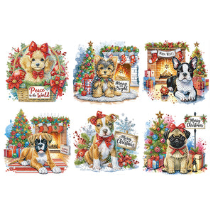 Christmas Dog 30*30CM(Canvas) Partial Special Shaped Drill Diamond Painting
