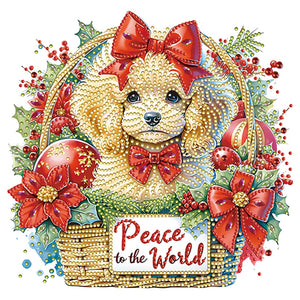 Christmas Dog 30*30CM(Canvas) Partial Special Shaped Drill Diamond Painting