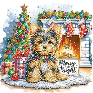 Christmas Dog 30*30CM(Canvas) Partial Special Shaped Drill Diamond Painting