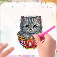 Load image into Gallery viewer, 6PCS 2D Flat Xmas DIY Crystal Refrigerator Magnet Round Diamond Magnetic Sticker
