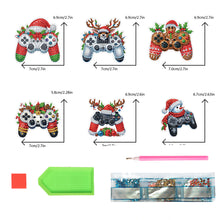 Load image into Gallery viewer, 6PCS 2D Flat Xmas DIY Crystal Refrigerator Magnet Round Diamond Magnetic Sticker
