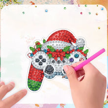 Load image into Gallery viewer, 6PCS 2D Flat Xmas DIY Crystal Refrigerator Magnet Round Diamond Magnetic Sticker
