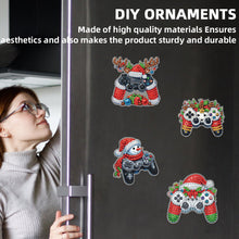 Load image into Gallery viewer, 6PCS 2D Flat Xmas DIY Crystal Refrigerator Magnet Round Diamond Magnetic Sticker
