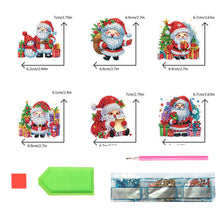 Load image into Gallery viewer, 6PCS 2D Flat Xmas DIY Crystal Refrigerator Magnet Round Diamond Magnetic Sticker
