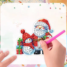 Load image into Gallery viewer, 6PCS 2D Flat Xmas DIY Crystal Refrigerator Magnet Round Diamond Magnetic Sticker
