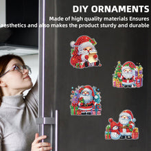 Load image into Gallery viewer, 6PCS 2D Flat Xmas DIY Crystal Refrigerator Magnet Round Diamond Magnetic Sticker
