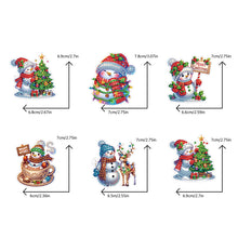 Load image into Gallery viewer, 6PCS 2D Flat Xmas DIY Crystal Refrigerator Magnet Round Diamond Magnetic Sticker

