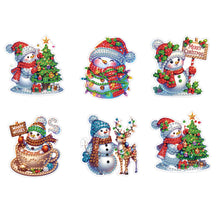 Load image into Gallery viewer, 6PCS 2D Flat Xmas DIY Crystal Refrigerator Magnet Round Diamond Magnetic Sticker
