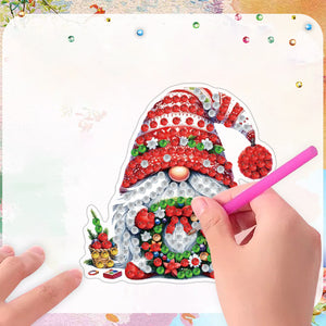 6PCS 2D Flat Xmas DIY Crystal Refrigerator Magnet Round Diamond Magnetic Sticker