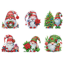 Load image into Gallery viewer, 6PCS 2D Flat Xmas DIY Crystal Refrigerator Magnet Round Diamond Magnetic Sticker
