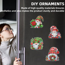 Load image into Gallery viewer, 6PCS 2D Flat Xmas DIY Crystal Refrigerator Magnet Round Diamond Magnetic Sticker
