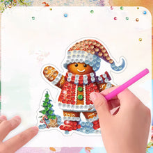 Load image into Gallery viewer, 6PCS 2D Flat Xmas DIY Crystal Refrigerator Magnet Round Diamond Magnetic Sticker
