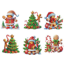 Load image into Gallery viewer, 6PCS 2D Flat Xmas DIY Crystal Refrigerator Magnet Round Diamond Magnetic Sticker
