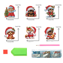 Load image into Gallery viewer, 6PCS 2D Flat Xmas DIY Crystal Refrigerator Magnet Round Diamond Magnetic Sticker
