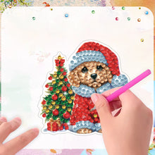 Load image into Gallery viewer, 6PCS 2D Flat Xmas DIY Crystal Refrigerator Magnet Round Diamond Magnetic Sticker
