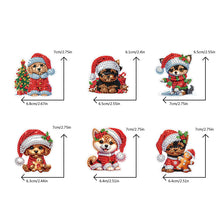 Load image into Gallery viewer, 6PCS 2D Flat Xmas DIY Crystal Refrigerator Magnet Round Diamond Magnetic Sticker
