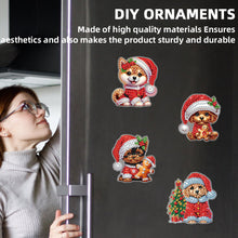 Load image into Gallery viewer, 6PCS 2D Flat Xmas DIY Crystal Refrigerator Magnet Round Diamond Magnetic Sticker
