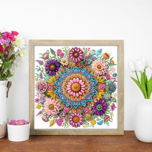 Flower Mandala 30*30CM(Canvas) Partial Special Shaped Drill Diamond Painting