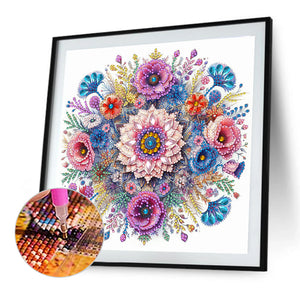 Flower Mandala 30*30CM(Canvas) Partial Special Shaped Drill Diamond Painting