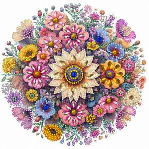 Flower Mandala 30*30CM(Canvas) Partial Special Shaped Drill Diamond Painting