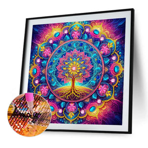 Mandala Tree Of Life 30*30CM(Canvas) Partial Special Shaped Drill Diamond Painting