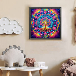 Mandala Tree Of Life 30*30CM(Canvas) Partial Special Shaped Drill Diamond Painting