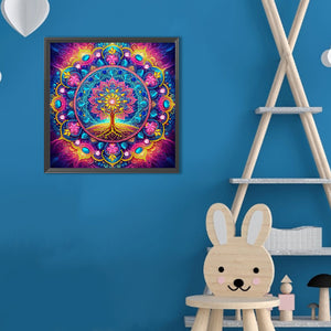 Mandala Tree Of Life 30*30CM(Canvas) Partial Special Shaped Drill Diamond Painting