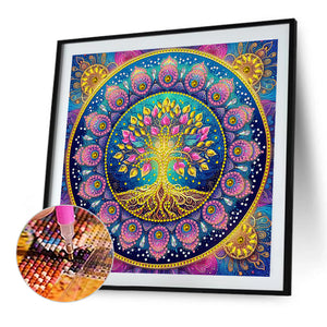 Mandala Tree Of Life 30*30CM(Canvas) Partial Special Shaped Drill Diamond Painting