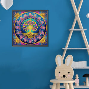 Mandala Tree Of Life 30*30CM(Canvas) Partial Special Shaped Drill Diamond Painting