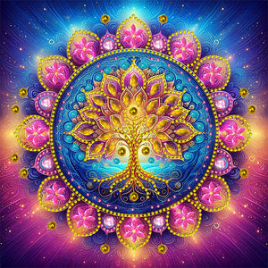Mandala Tree Of Life 30*30CM(Canvas) Partial Special Shaped Drill Diamond Painting