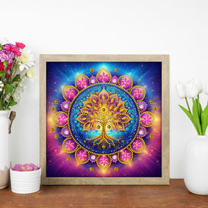 Mandala Tree Of Life 30*30CM(Canvas) Partial Special Shaped Drill Diamond Painting