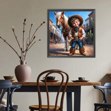 Load image into Gallery viewer, Cowboy And Horse 40*40CM(Canvas) Full Round Drill Diamond Painting
