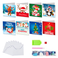Load image into Gallery viewer, 8pcs DIY Diamond Art Greeting Cards Xmas Theme Congratulations Cards &amp; Gifts
