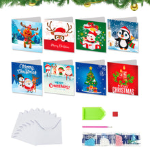 Load image into Gallery viewer, 8pcs DIY Diamond Art Greeting Cards Xmas Theme Congratulations Cards &amp; Gifts
